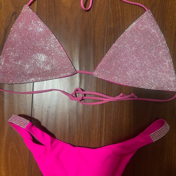 Pink Rhinestone Bikini Set - Picture 2 of 3